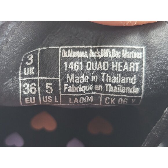 Dr Martens 1461 Quad Heart Shoes Womens Size 5 Platform Leather - Picture 8 of 13